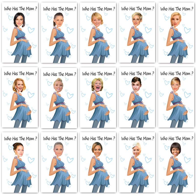 ukebobo 33 Cute Baby Shower Games - Scratch Off Lottery Ticket Raffle Cards Baby Shower Game - Who Has The Mom - 33 Sheets - Image 3